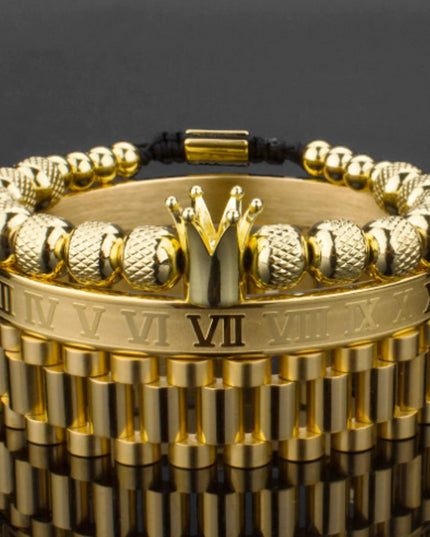 Luxury Crown Roman Numeral Bracelet Band