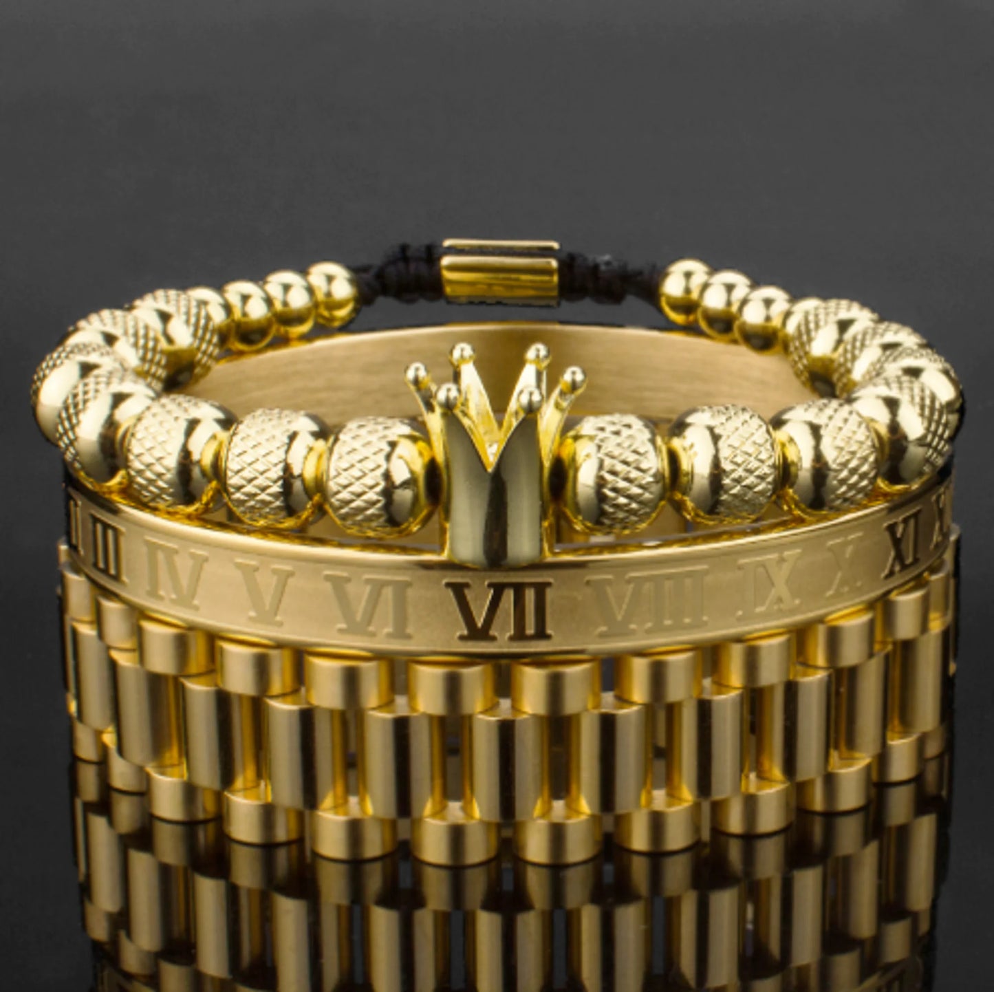 Luxury Crown Roman Numeral Bracelet Band