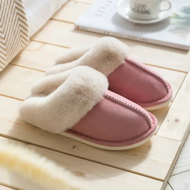 2022 Winter Warm Home Fur Slippers Women