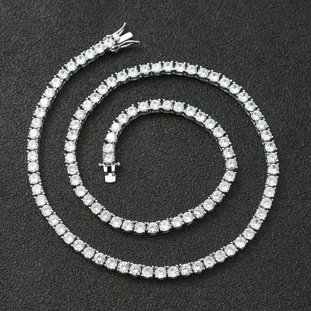 Cubic Zirconia Tennis Link Chain