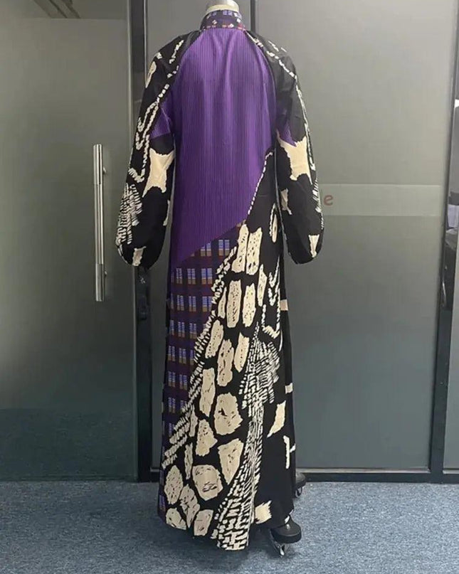 Mixed Print Maxi Dress