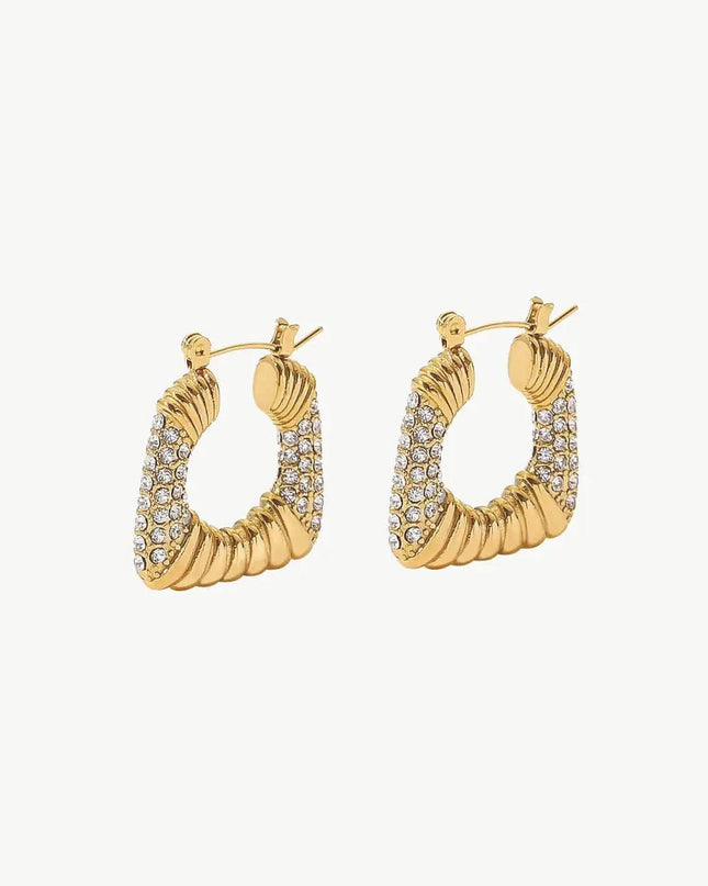 18K Gold Plated Inlaid Cubic Zirconia Earrings