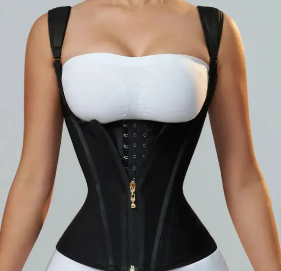 Elastic Mesh Slimming Corset with Zipper