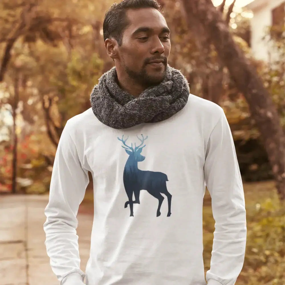 Deer Color 2 Men Long Sleeve Shirt