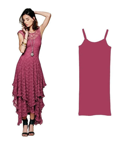 Asymmetric Hem Lace Dress