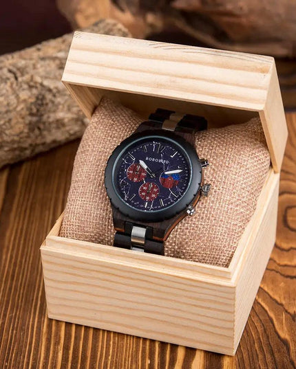 Luxury Wooden Chronograph Watch