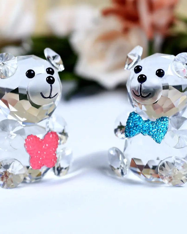 Romantic Bear Crystal Figurine