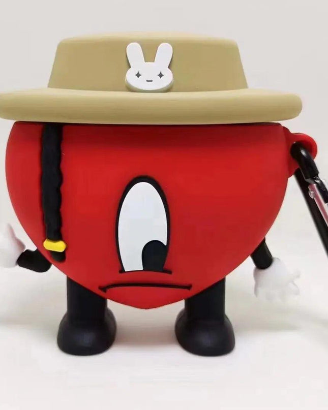 3D Red Bad Bunny Heart Earphone Case