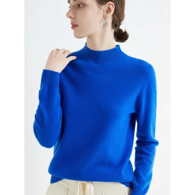 Seamless Half-Neck Loose Pullover