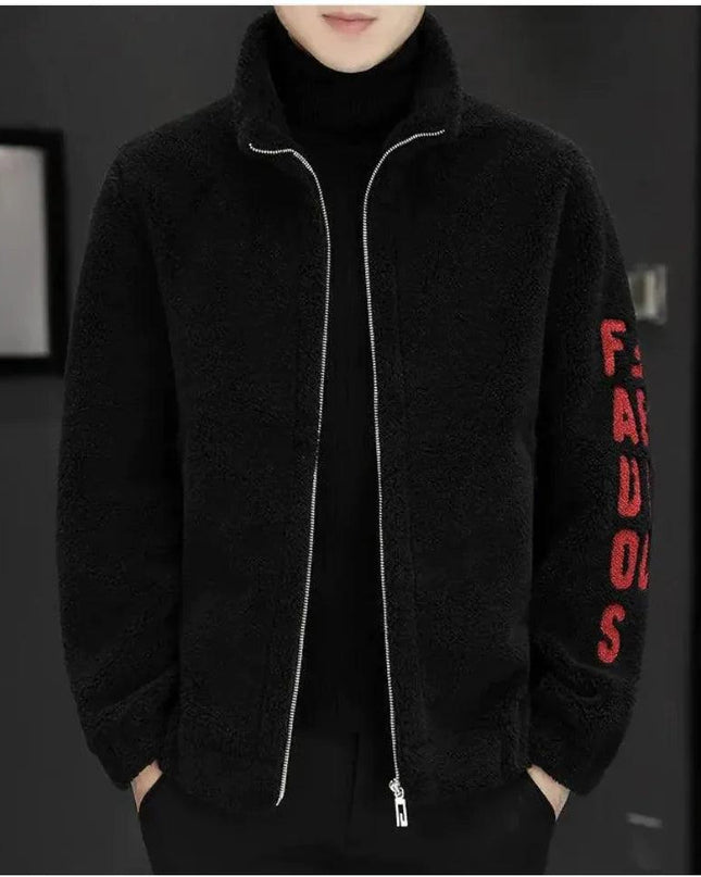 Men's Lambswool Stand Collar Jacket