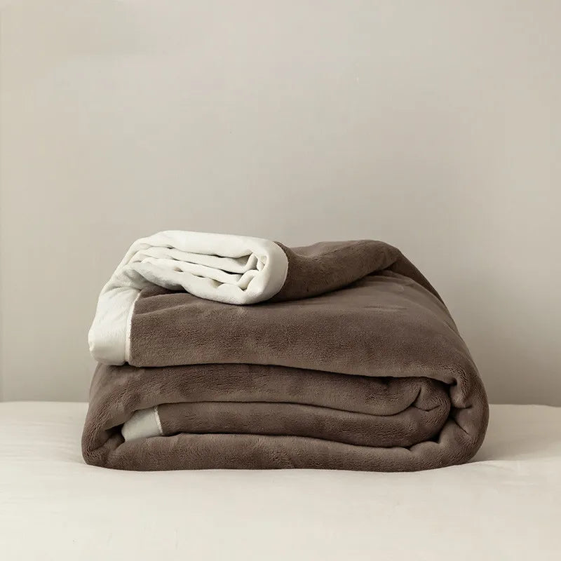 Simple Japanese Style Plain Milk Velvet Casual Blanket