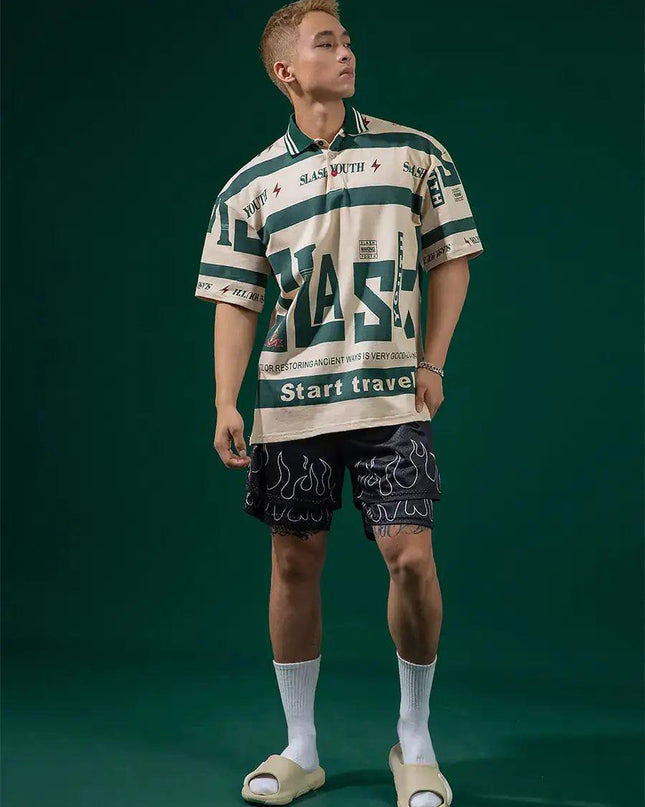 Oversized Slash Polo Shirt