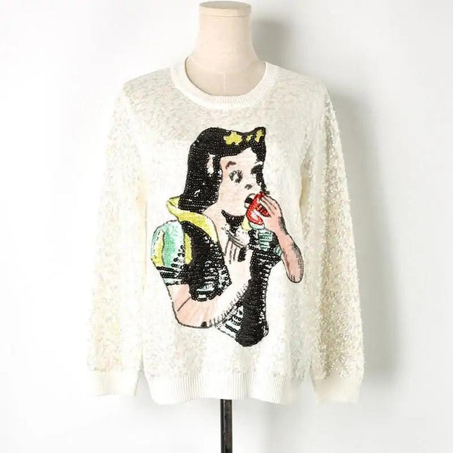 Snow White Sequin Sweater