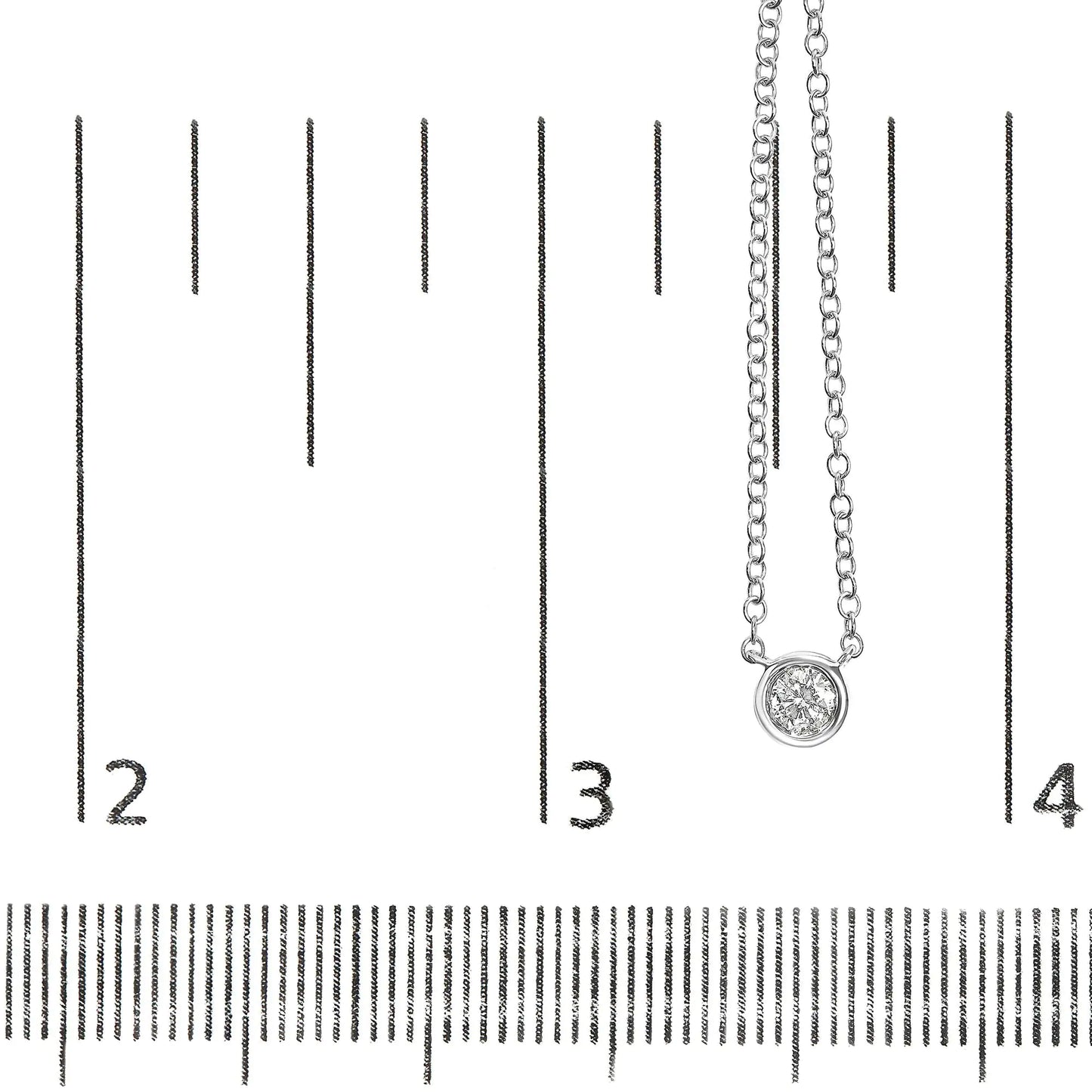 10K Gold Round Brilliant-Cut Diamond Modern Bezel-Set Solitaire 16"-18" Pendant Necklace (H-I Color, SI2-I1 Clarity)