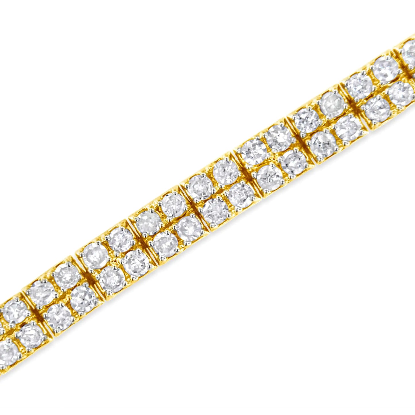 14K Yellow Gold Plated .925 Sterling Silver 3.0 Cttw Diamond Link Bracelet (K-L Color, I2-I3 Clarity) - 7.25"