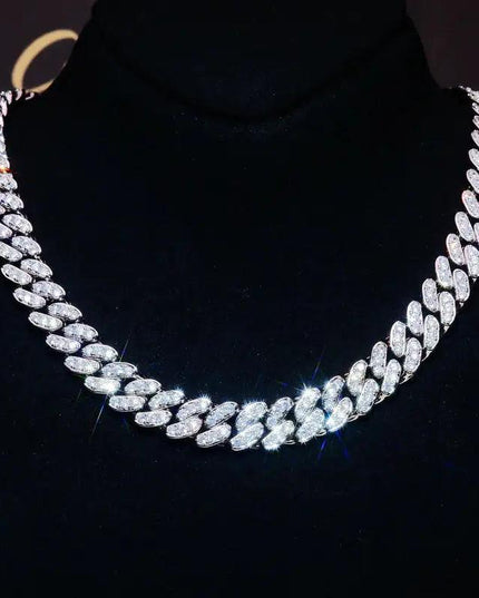 White Gold Plated Seamless Iced Cuban Bracelet