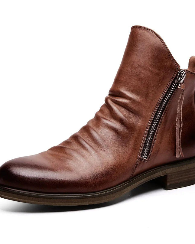 Retro Ankle Non-Slip Leather Boots Men