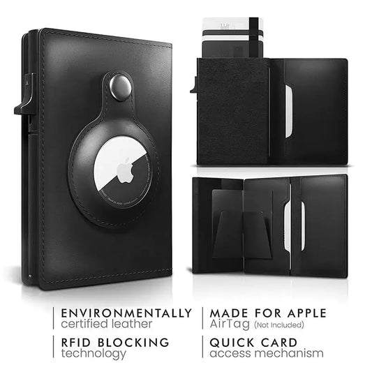 Leather Wallet Airtags RFID Blocking