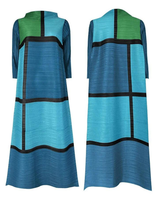 Colorblock Pleated Dress