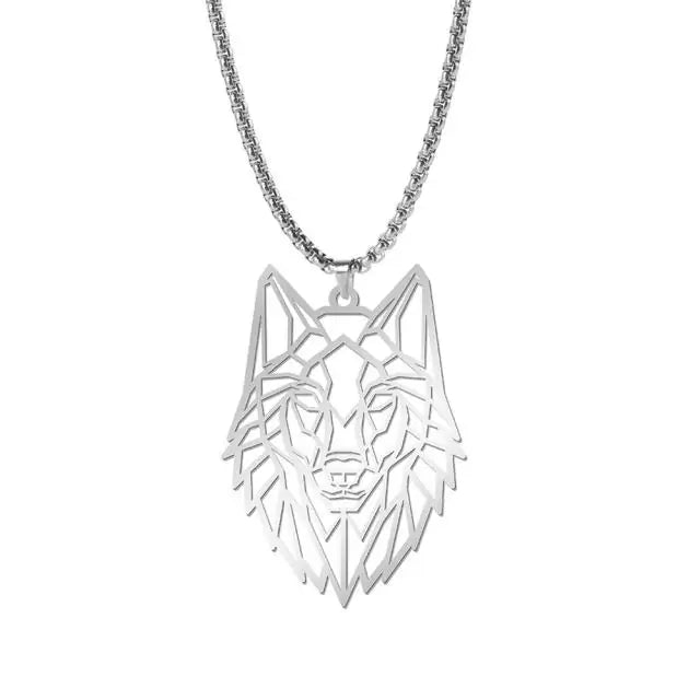 Hollow Cut Wolf Necklace Chain Choker