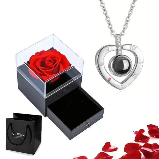 Heart Bar Pendant Necklace – Gift Box