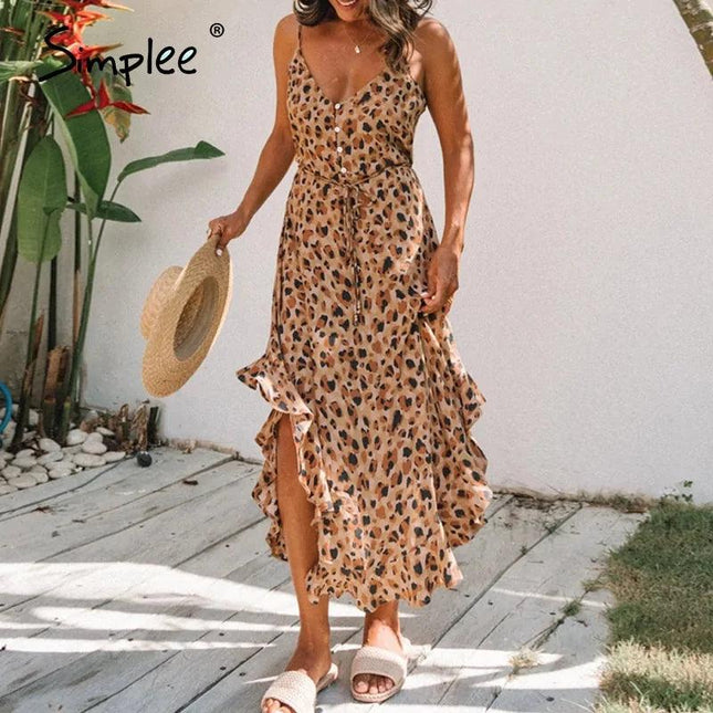 Simple Leopard Print Dress