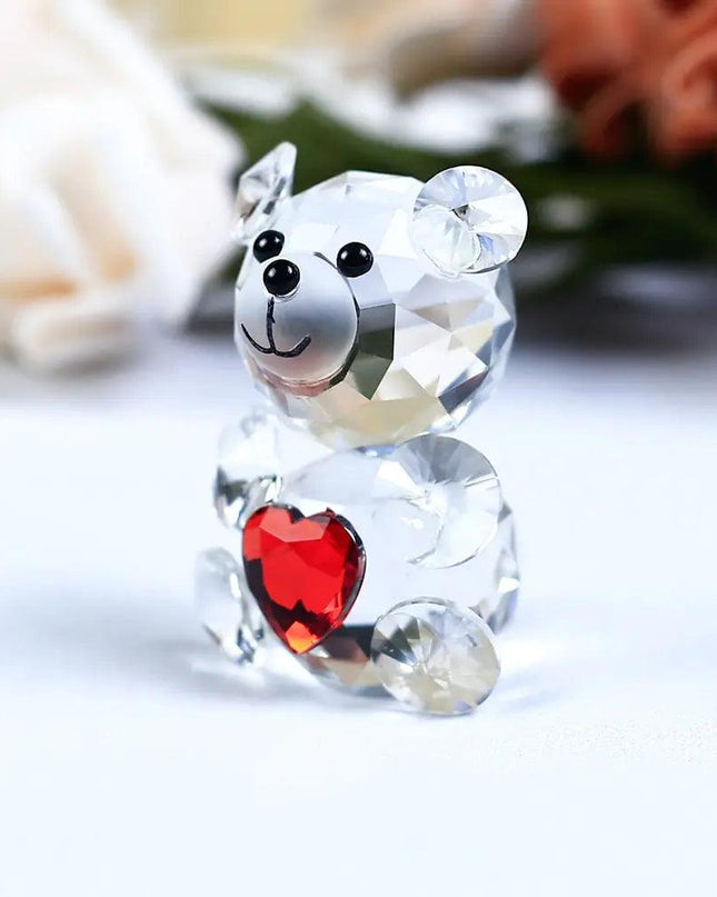 Romantic Bear Crystal Figurine