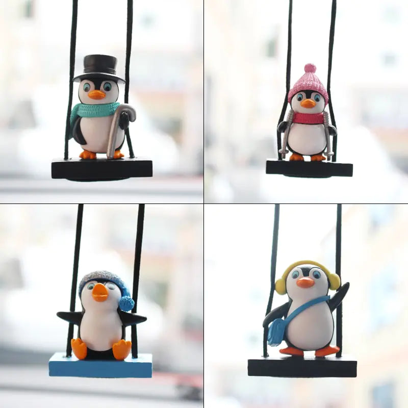 Swing Sled Penguin Car Pendant