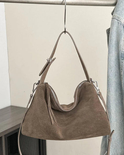 Women's Large Suede Shoulder Bag
