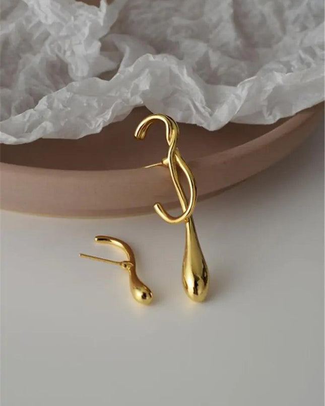 Long Asymmetrical Water Drop Earrings