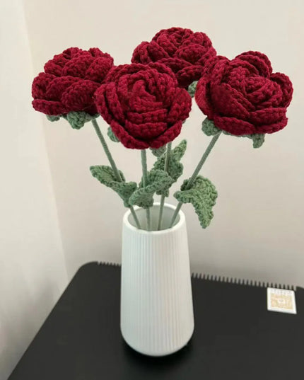 Hand Knitted Rose Flower