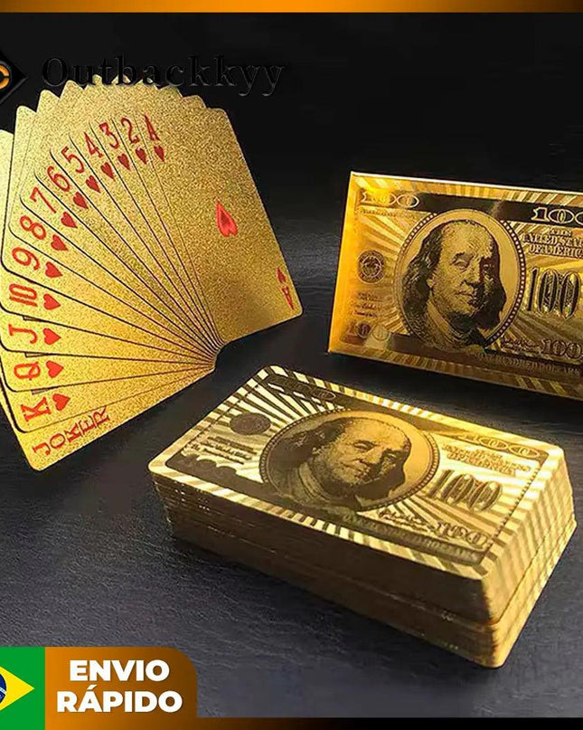 Gold Silver Veneer Poker Deck