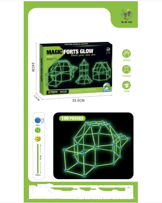 Kids' Fort Building Kit – DIY 3D Construction Set for Tents, Castles, and Playhouses