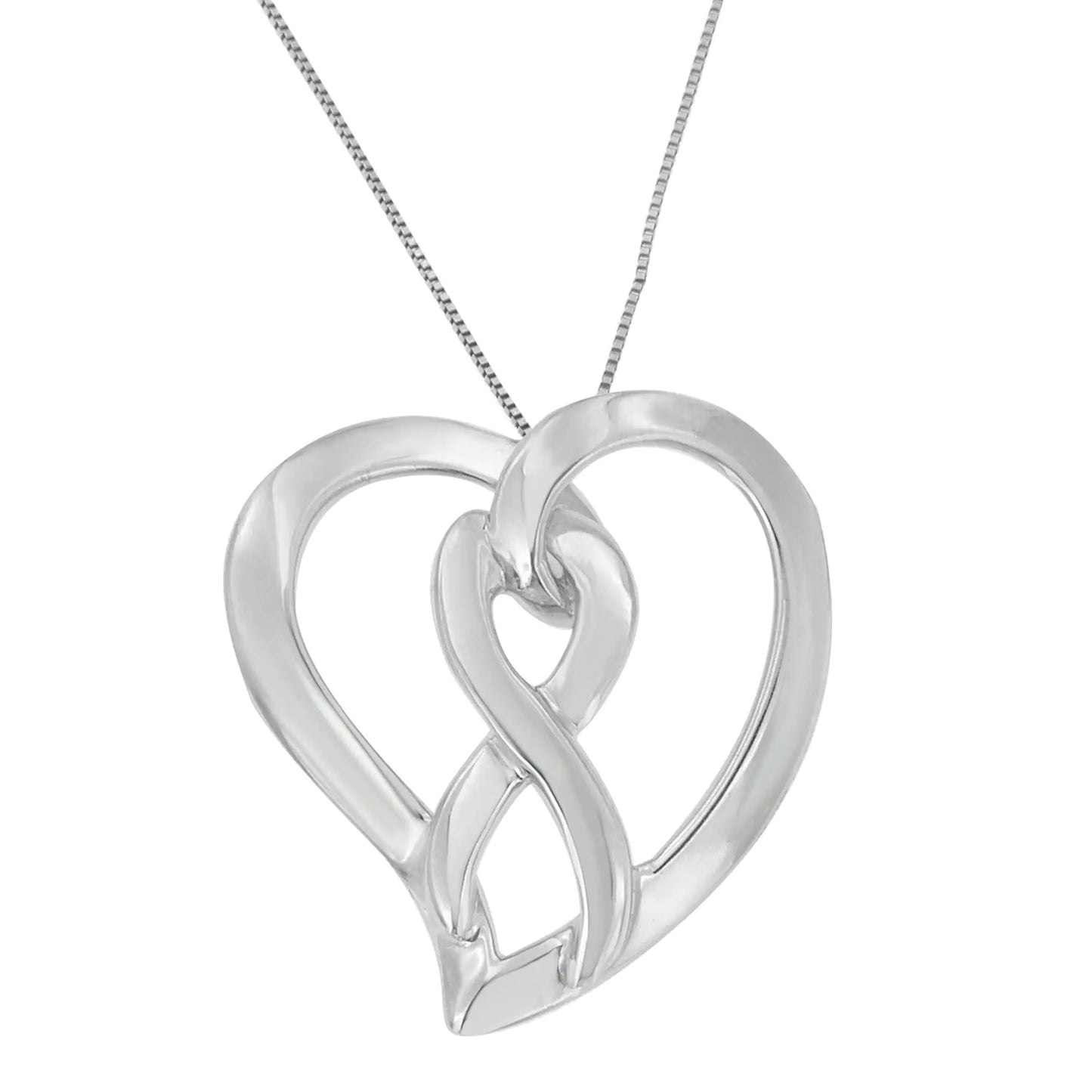 Sterling Silver Heart and Infinity Pendant Necklace