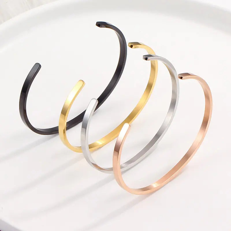 Unisex Stainless Steel Bangle Bracelet