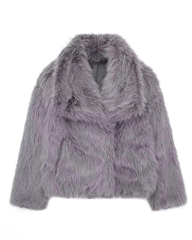 Faux Fox Fur Coat
