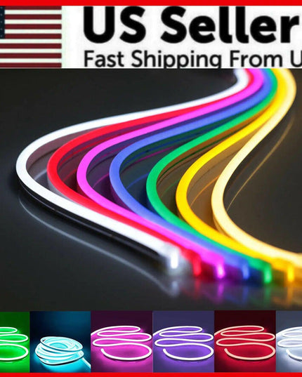 1M 2M 3M 5M 12V Flexible Sign Neon Lights Silicone Tube LED Strip Waterproof USA
