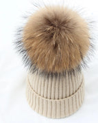 Beige Raccoon fur / 40-48cm