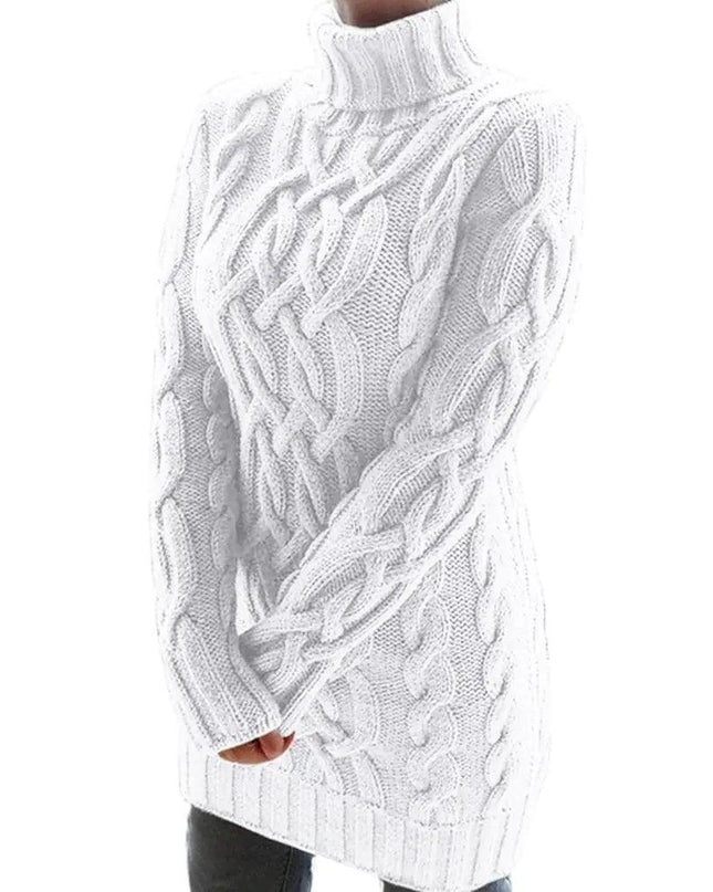Turtleneck Twist Knitted Sweater Dress