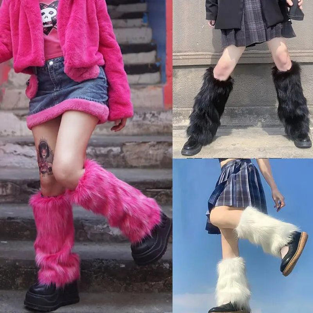 Faux Fur Leg Warmers Boots Socks