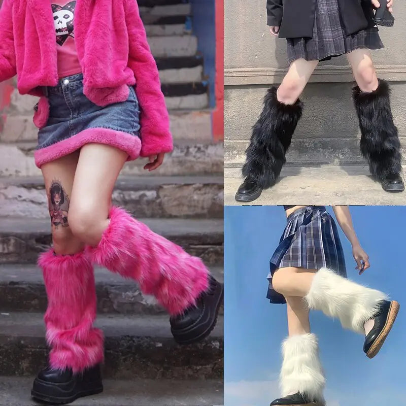 Faux Fur Leg Warmers Boots Socks