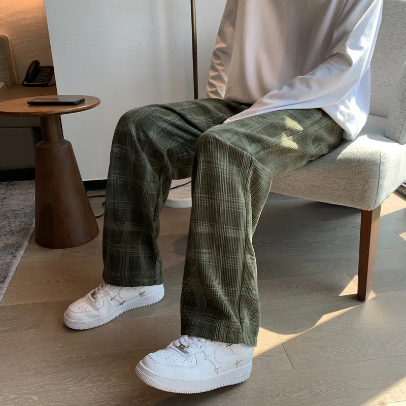 Loose Straight Corduroy Pants