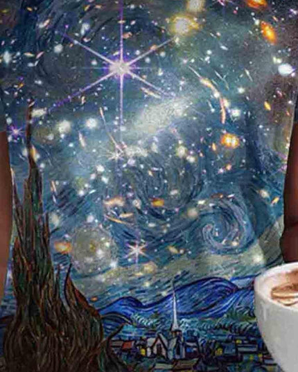Starry Night Art Print Casual Tee