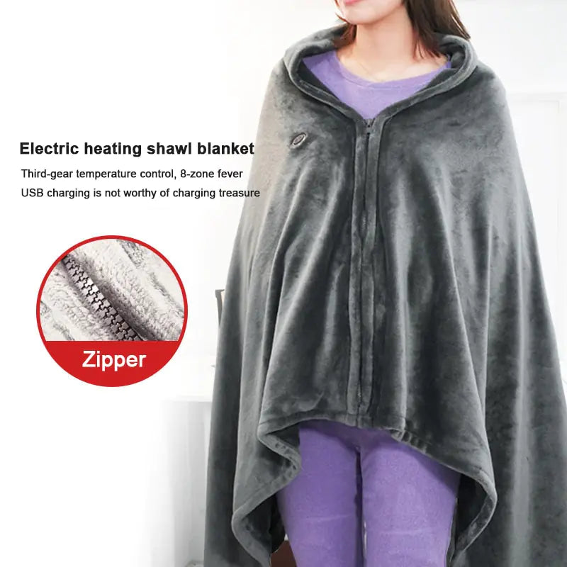 Electric Heating Pad Shawl Blanket Winter Warmer