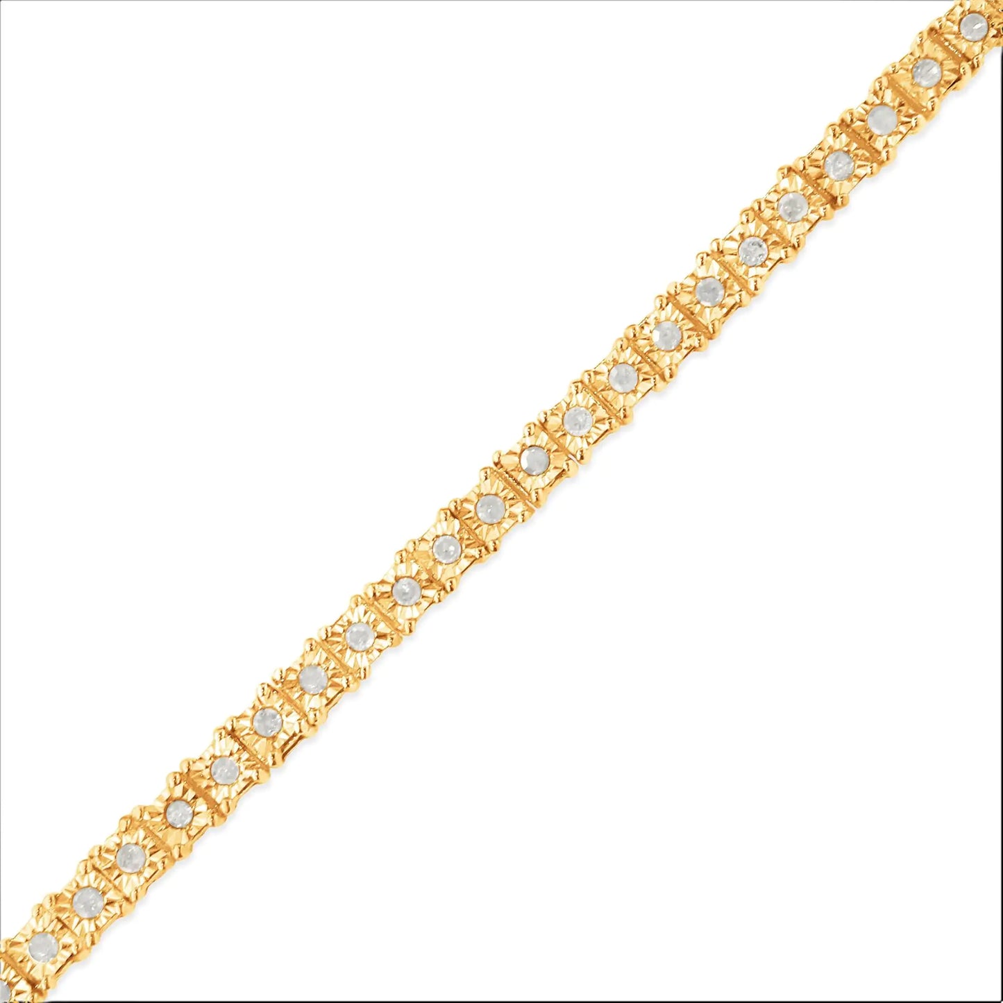 .925 Sterling Silver 1.0 Cttw Diamond Square Hybrid Link 7" Tennis Bracelet (I-J Color, I2-I3 Clarity)