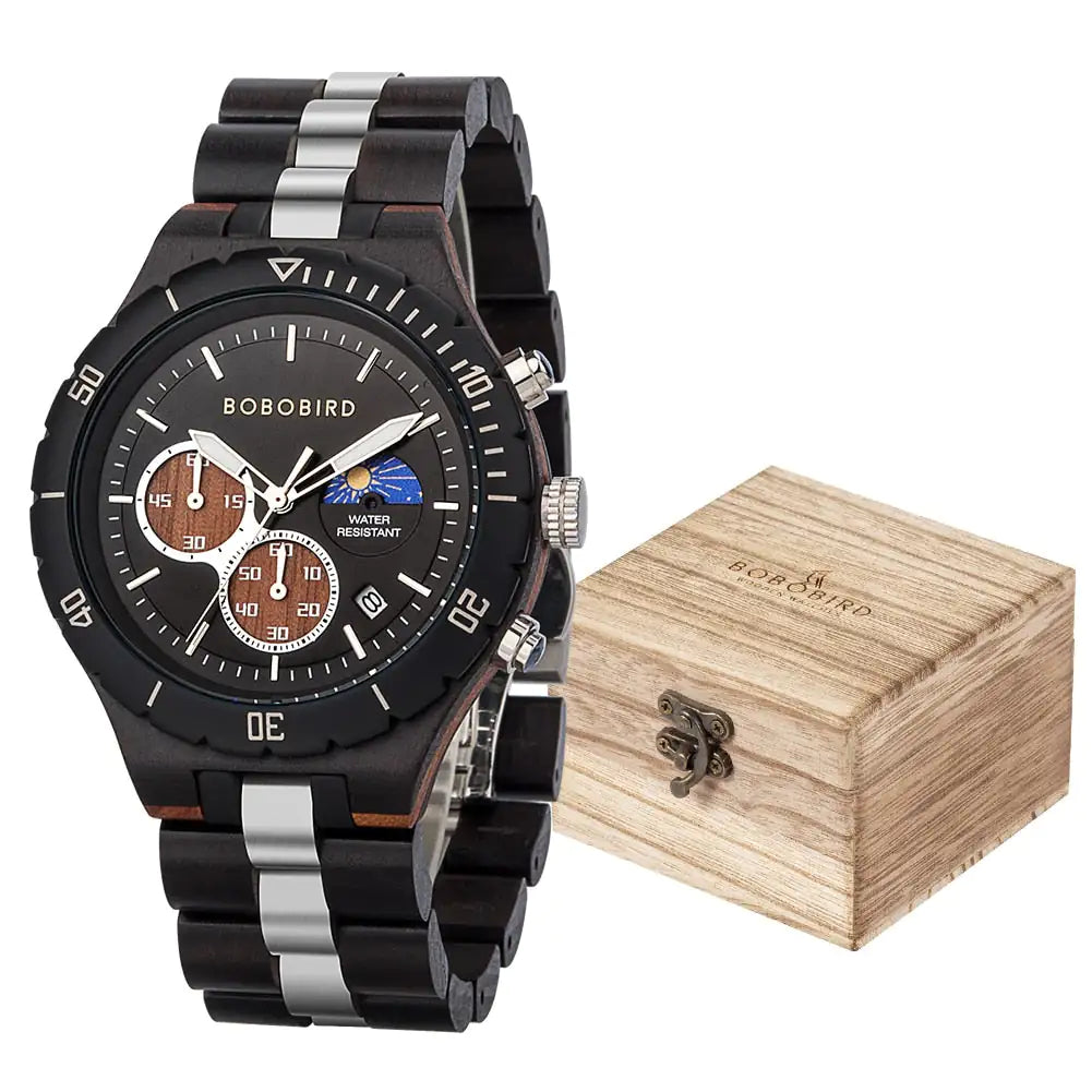 Luxury Wooden Chronograph Watch