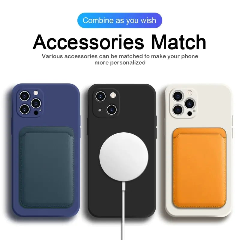 Magnetic Liquid Silicone Case For iPhone 14 12 11 13 Pro Max