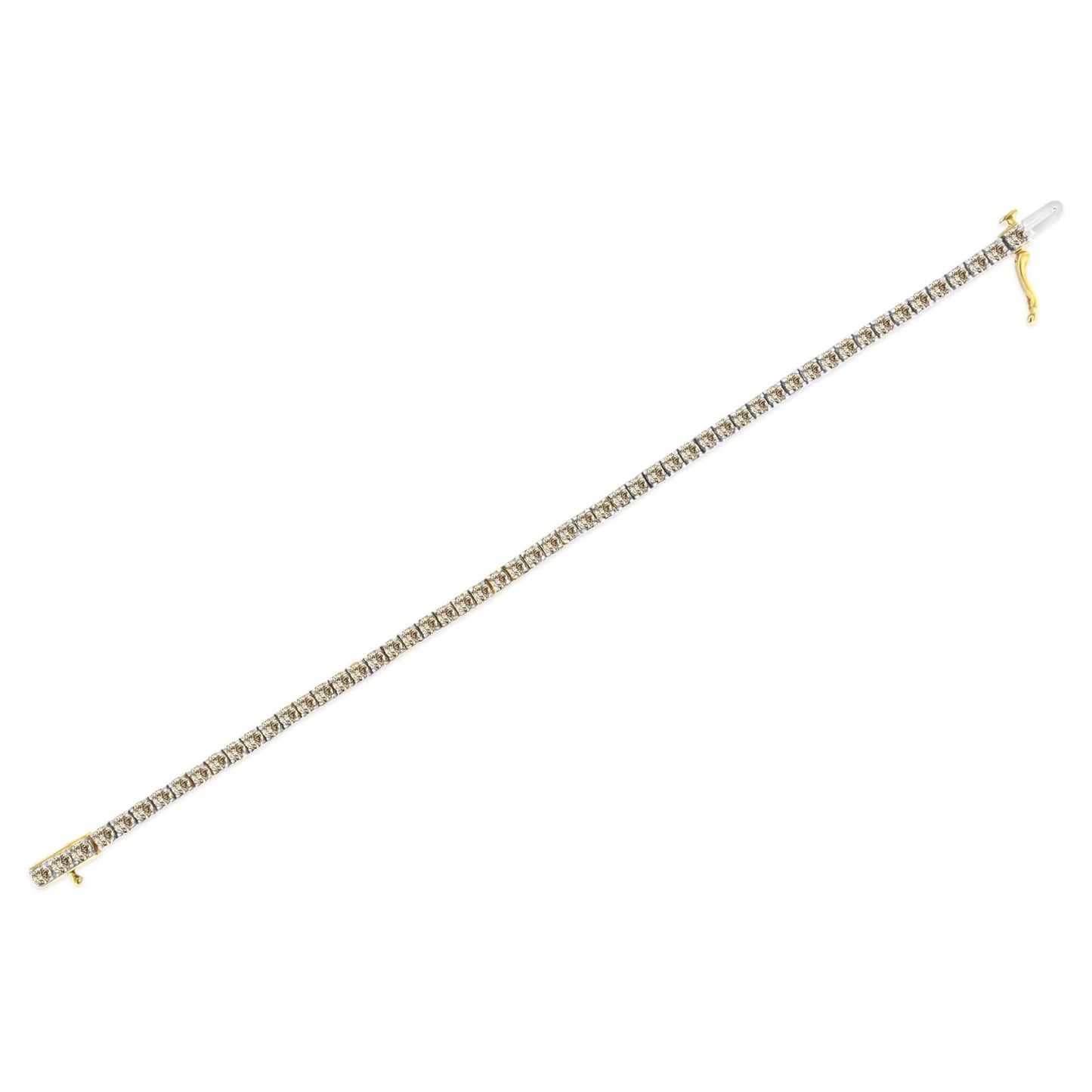 14K Yellow Gold Plated .925 Sterling Silver 5.00 cttw 4-Prong Set Brilliant Round-Cut Diamond Classic Tennis Bracelet (J-K Color, I2-I3 Clarity) - Size 7.25"