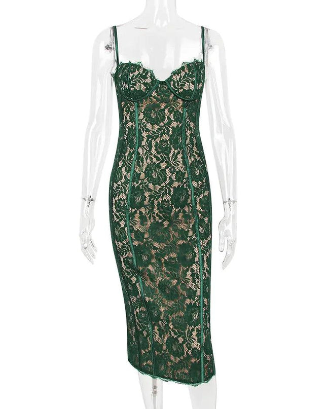 Elegant Backless Midi Dress