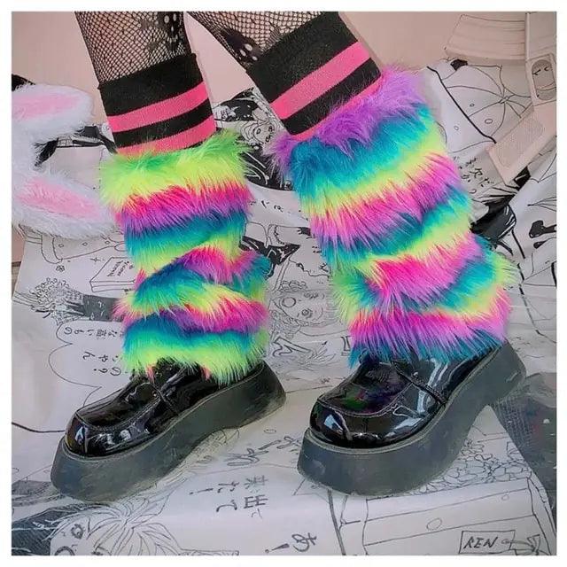 Faux Fur Leg Warmers Boots Socks